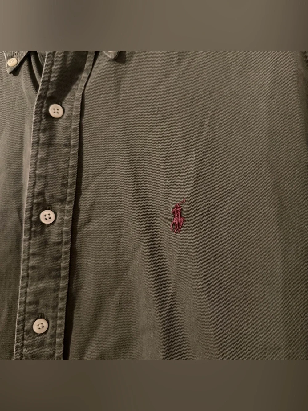 Polo Ralph Lauren Shirt Large Dark Green Outdoor Long Sleeve Casual Men Pony
